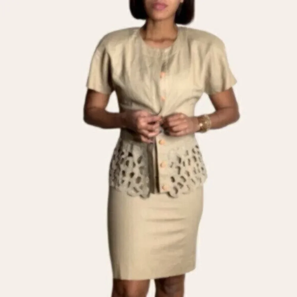 Pia Rucci Vintage Two Piece Skirt Suit Set